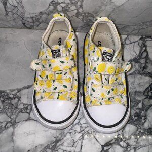 Converse All Star Toddler Girls Size 7 Lemon No Tie Sneakers